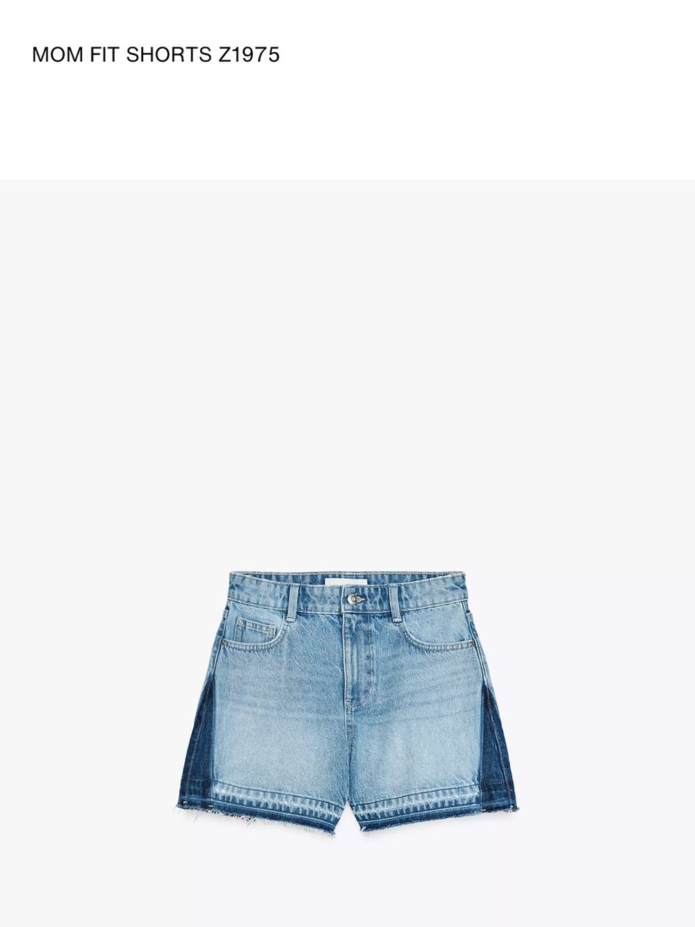 Zara Two-Tone Light & Dark Blue Patchwork Denim Shorts